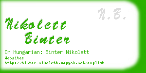 nikolett binter business card